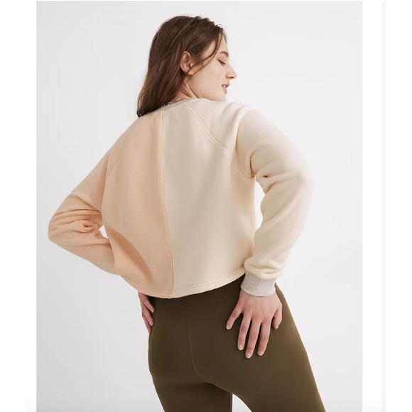 NWT Madewell MWL Airyterry Colorblock Crop Sweatshirt - Picture 5 of 9